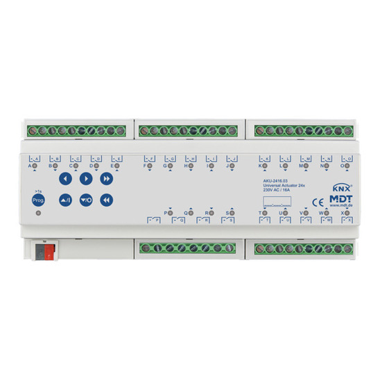 MDT AKU-2416.03 Universalaktor 24fach - Jalousieaktor 16A 230VAC mit 100µF 15EVG
